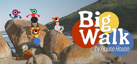 Official Big Walk store artwork showing colourful characters gathered on seaside rocks