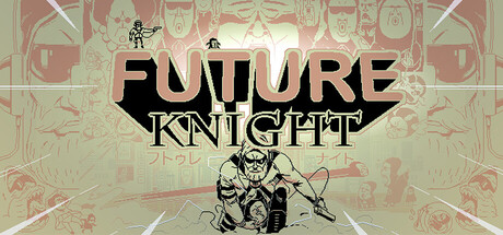 Official Future Knight store artwork showing the ink-drawn robot hero and small companion