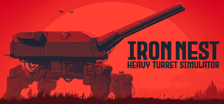 Official IRON NEST store artwork showing a colossal turret against a red sky