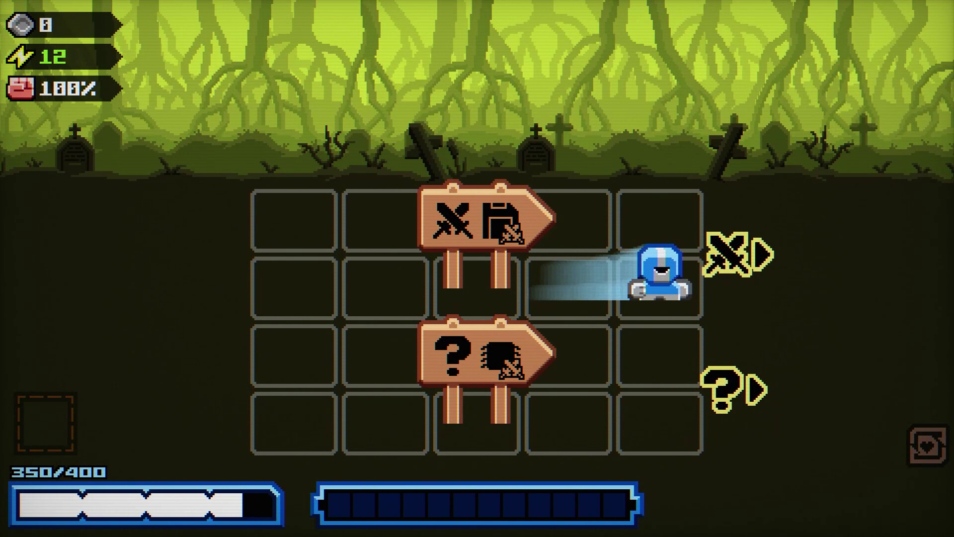 A Chivalware tutorial screen explaining directional choices on the grid.