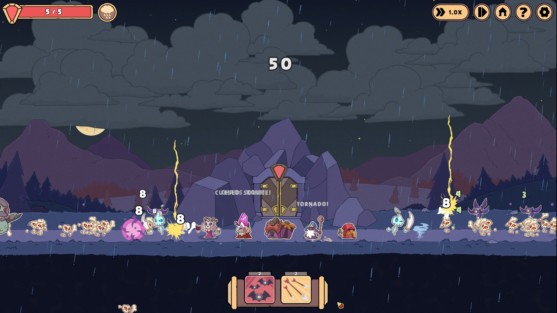 A rainy night defence battle in Hold The Mine.