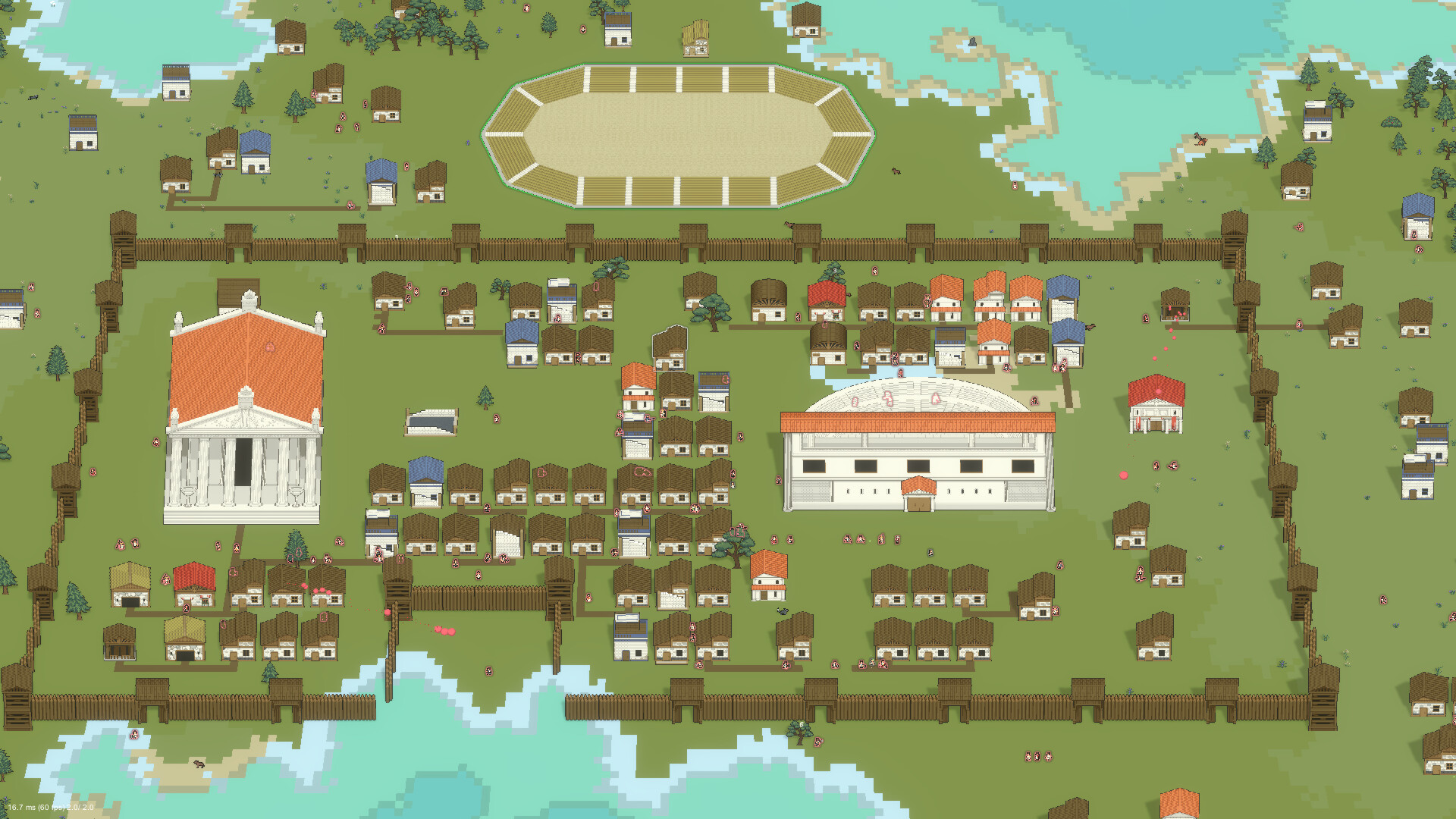 A larger city and arena layout in Pandora's Toybox.