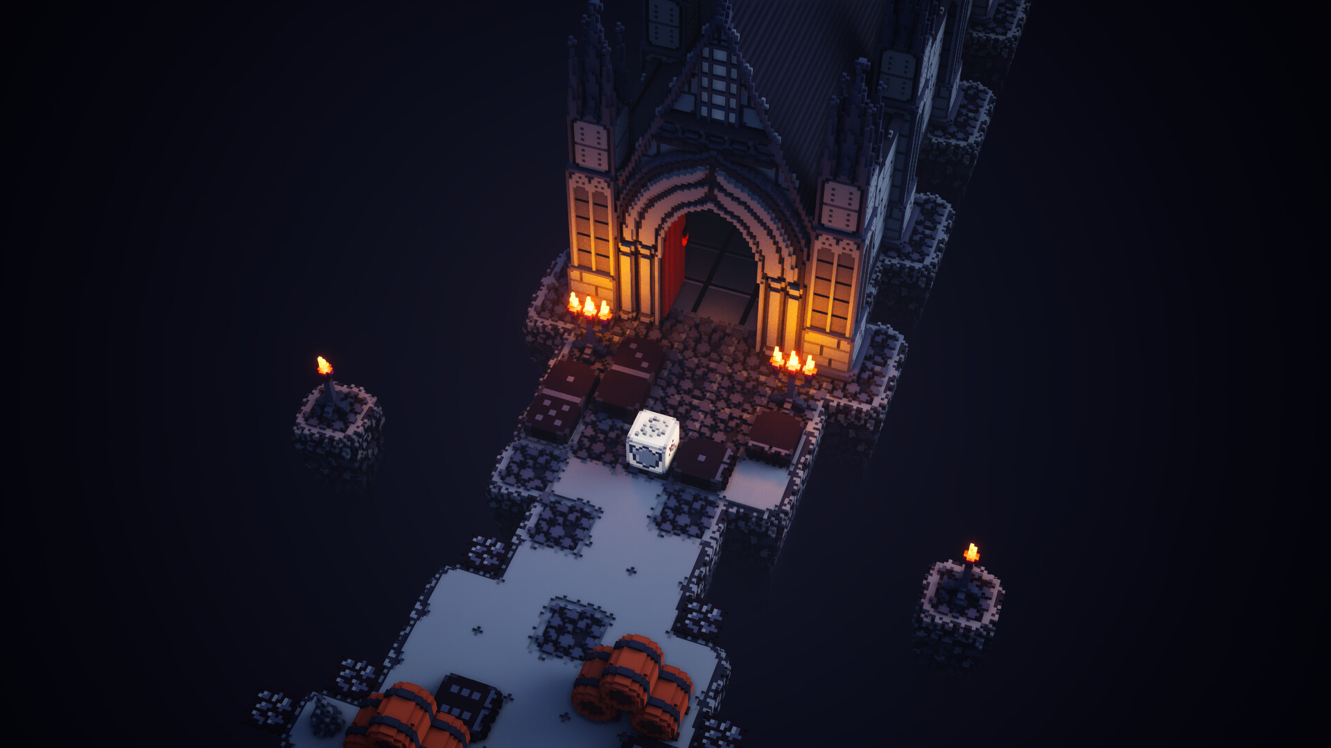 A darker cathedral puzzle room in Spellsided.